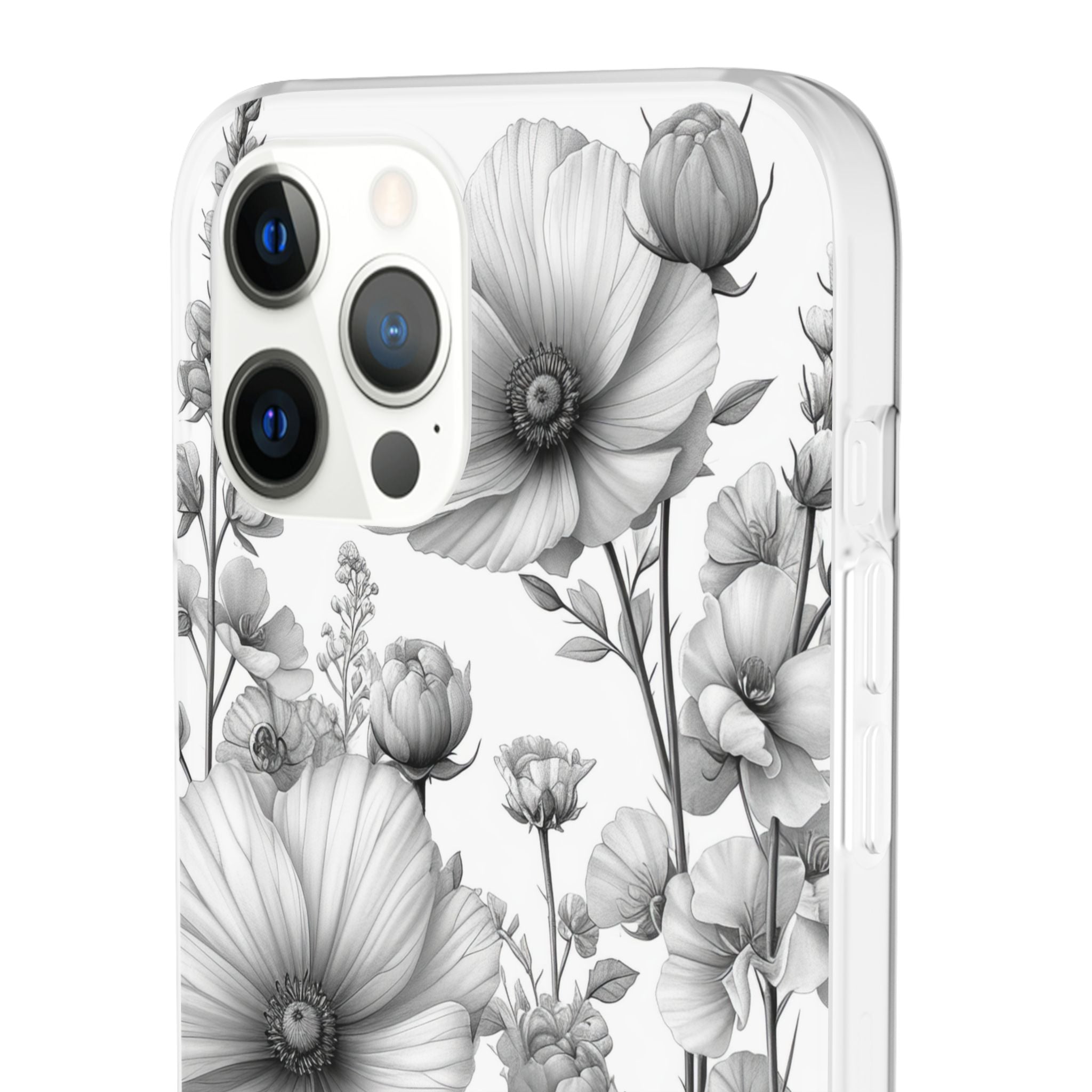 Monochrome Flora | Flexible Phone Case for iPhone