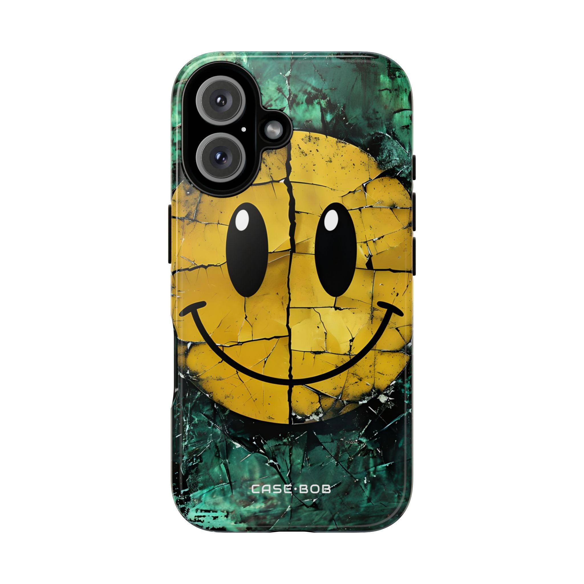 Cracked Smiley iPhone 16 Plus Case - Tough