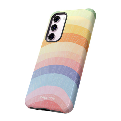 Pastel Rainbow Bands Samsung S23 Plus Case - Tough