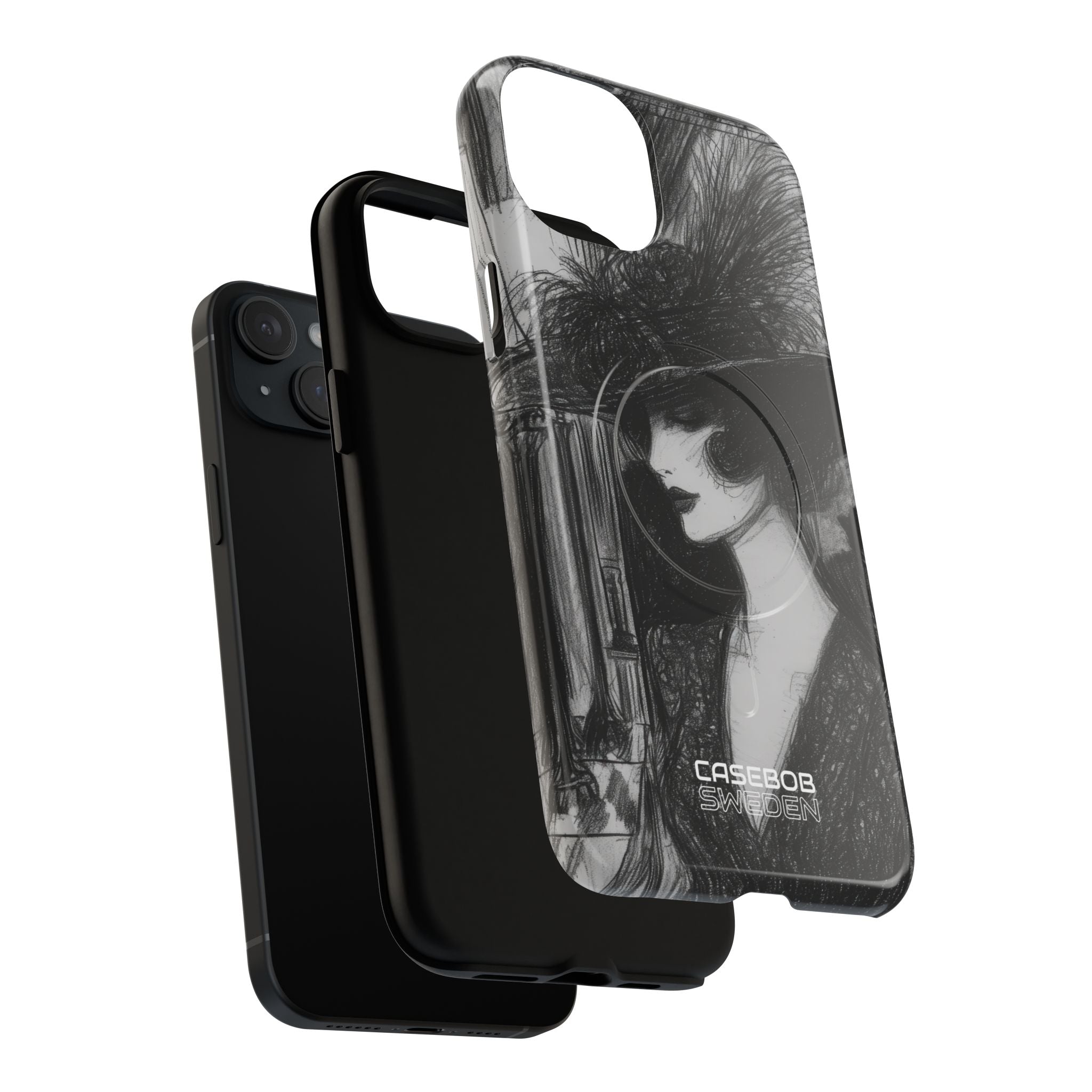 Vintage Feather Elegance iPhone 15 - Tough+