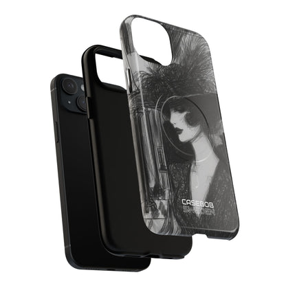 Vintage Feather Elegance iPhone 15 - Tough+