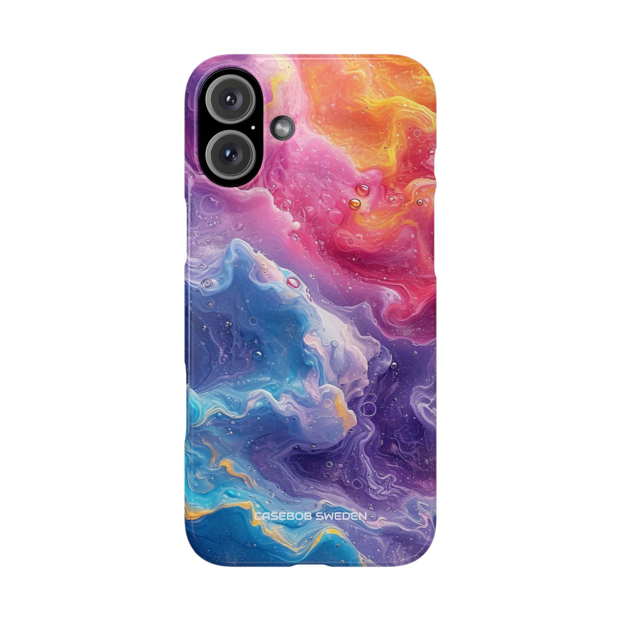 Abstract Blue Pink Waves - Slim iPhone 16 Phone Case