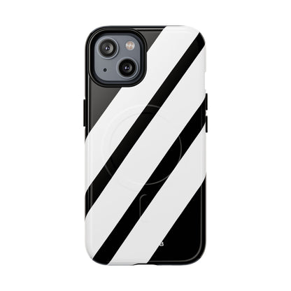 Diagonal Bands Noir iPhone 14 Case - Tough+