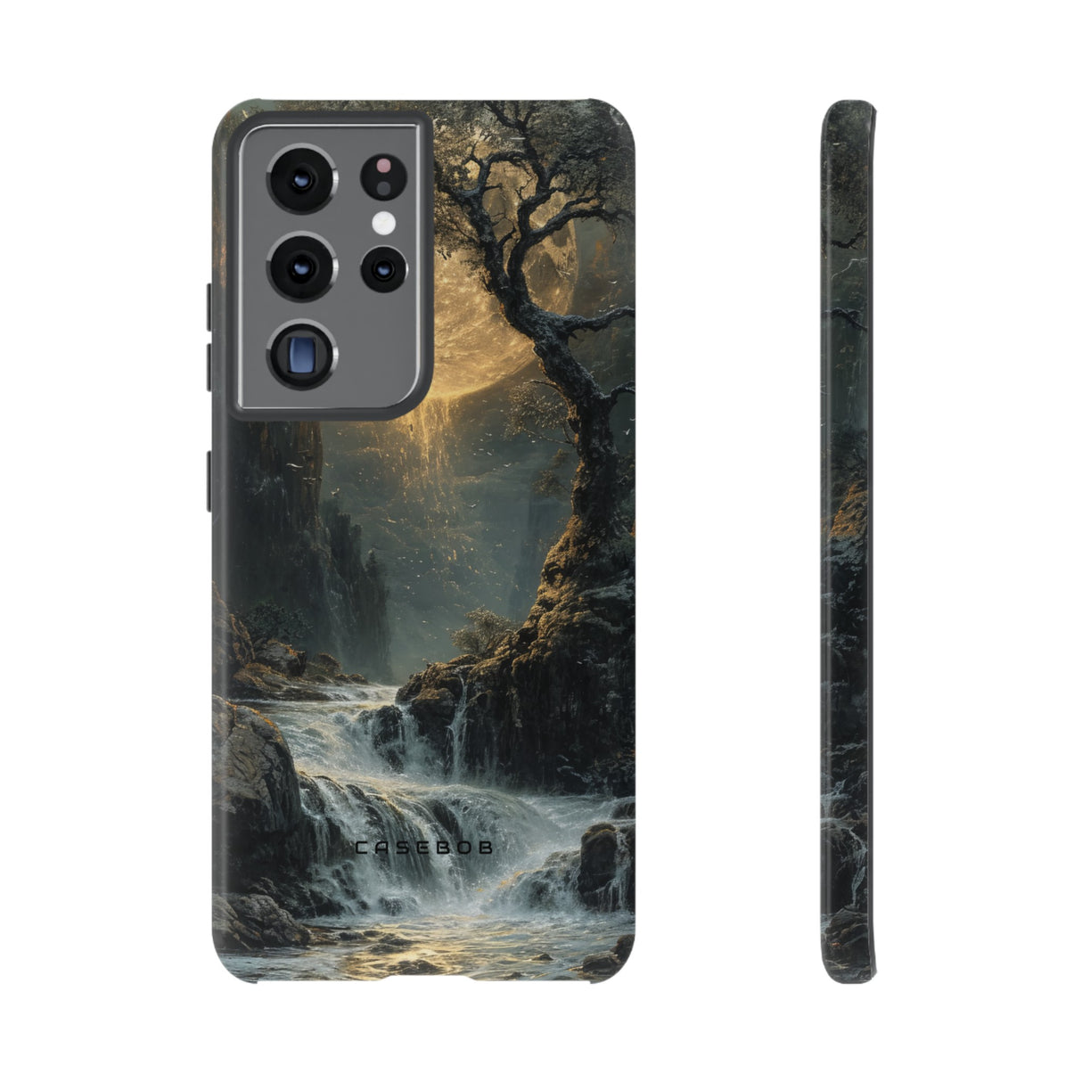 Moonlit Waterfall Silence - Protective Phone Case