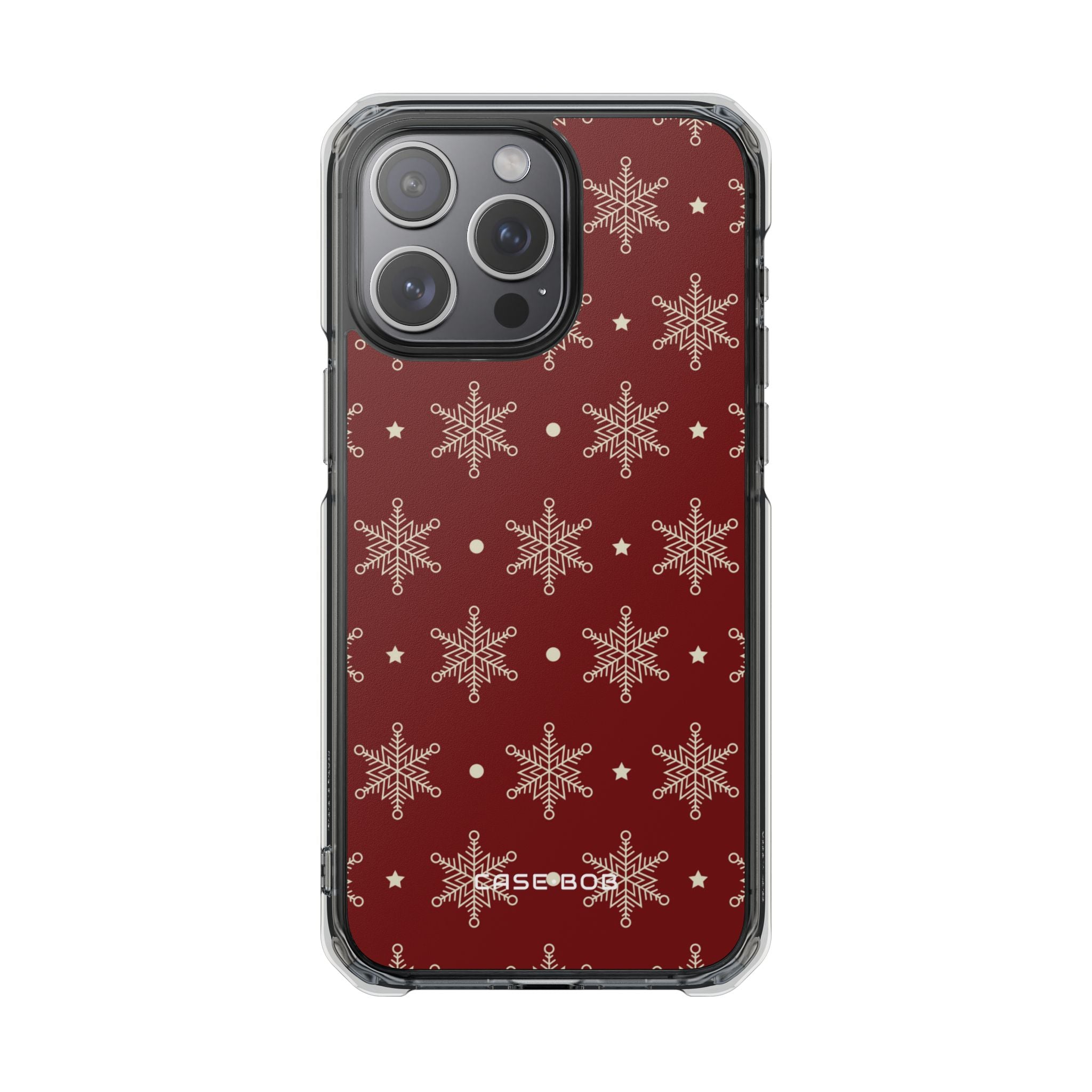 Cream Snowflake Crimson iPhone 15 Pro Max Case - Impact