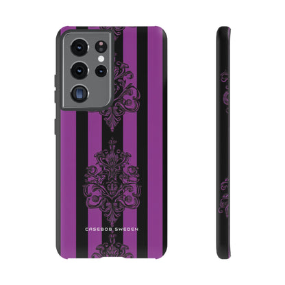 Gothic Elegance with Vertical Stripes and Ornamental Motifs  Samsung S21 - Tough Phone Case