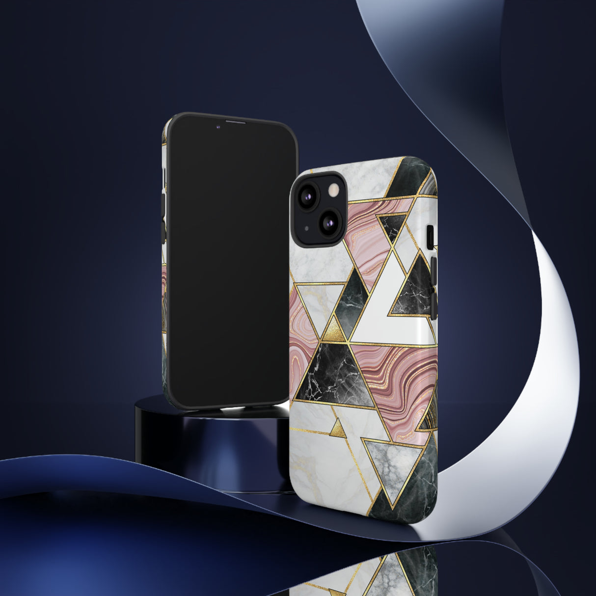 White Pink Mosaic - Protective Phone Case