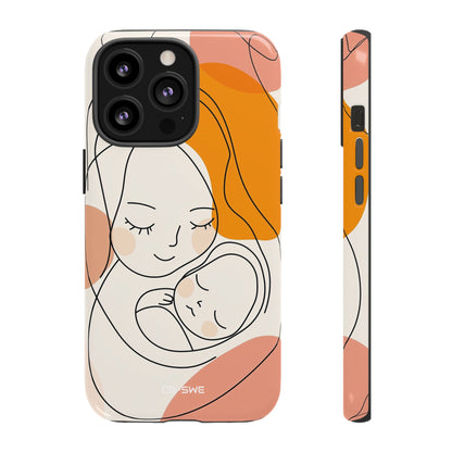 Mother Embraces Child - iPhone Case