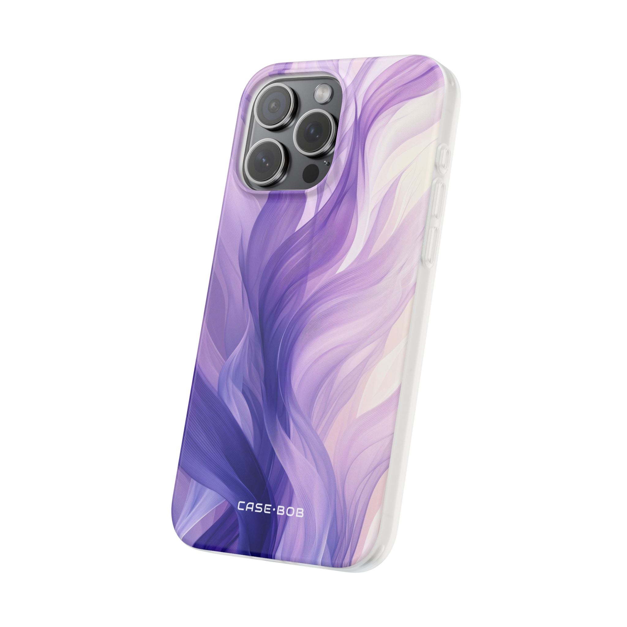 Purple Ribbon Waves iPhone 15 Pro Max Case - Soft