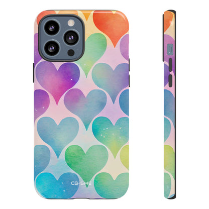 Watercolor Heart Symphony - iPhone Case