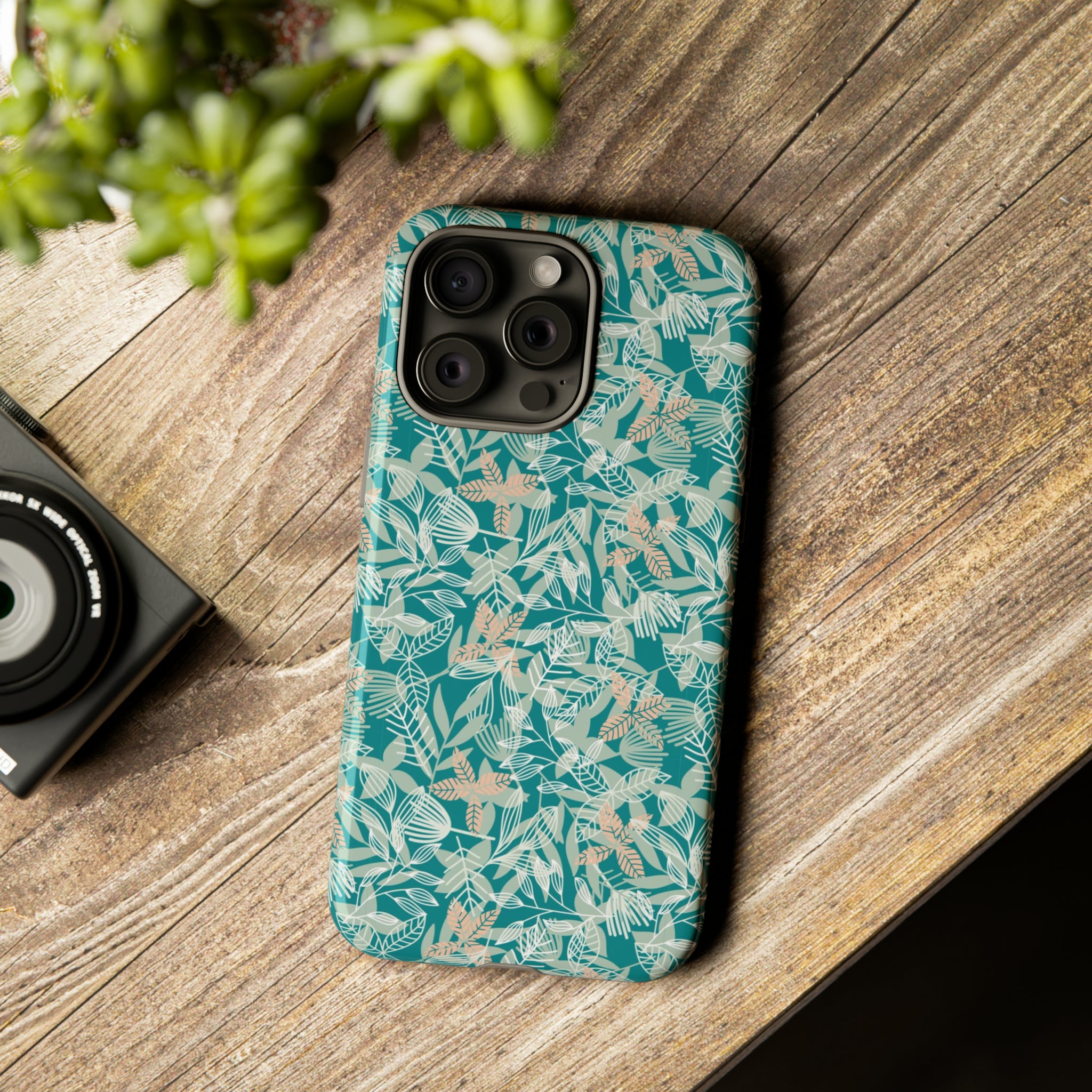 Dark Green Leaf Leaf - Protective Phone Case