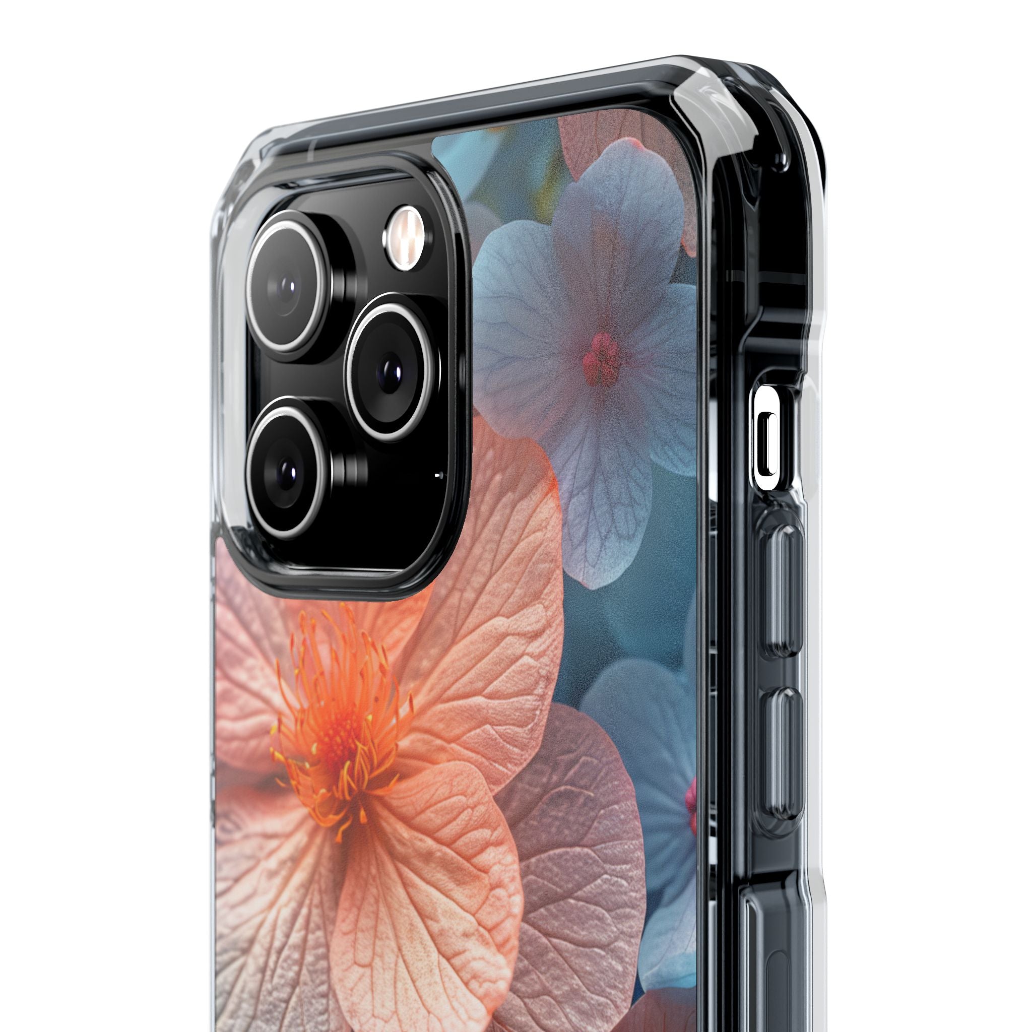 Peach Blossom Serenity - Clear Impact iPhone 14 Phone Case