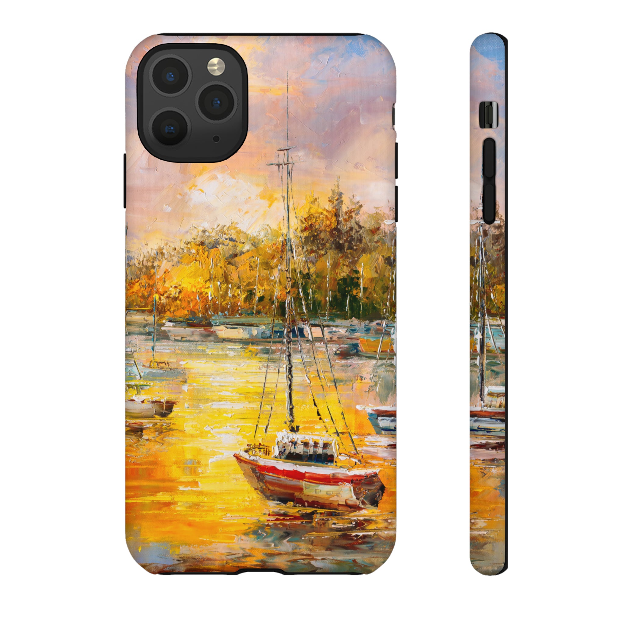 Oil Painting - Harbor View - Protective Phone Case