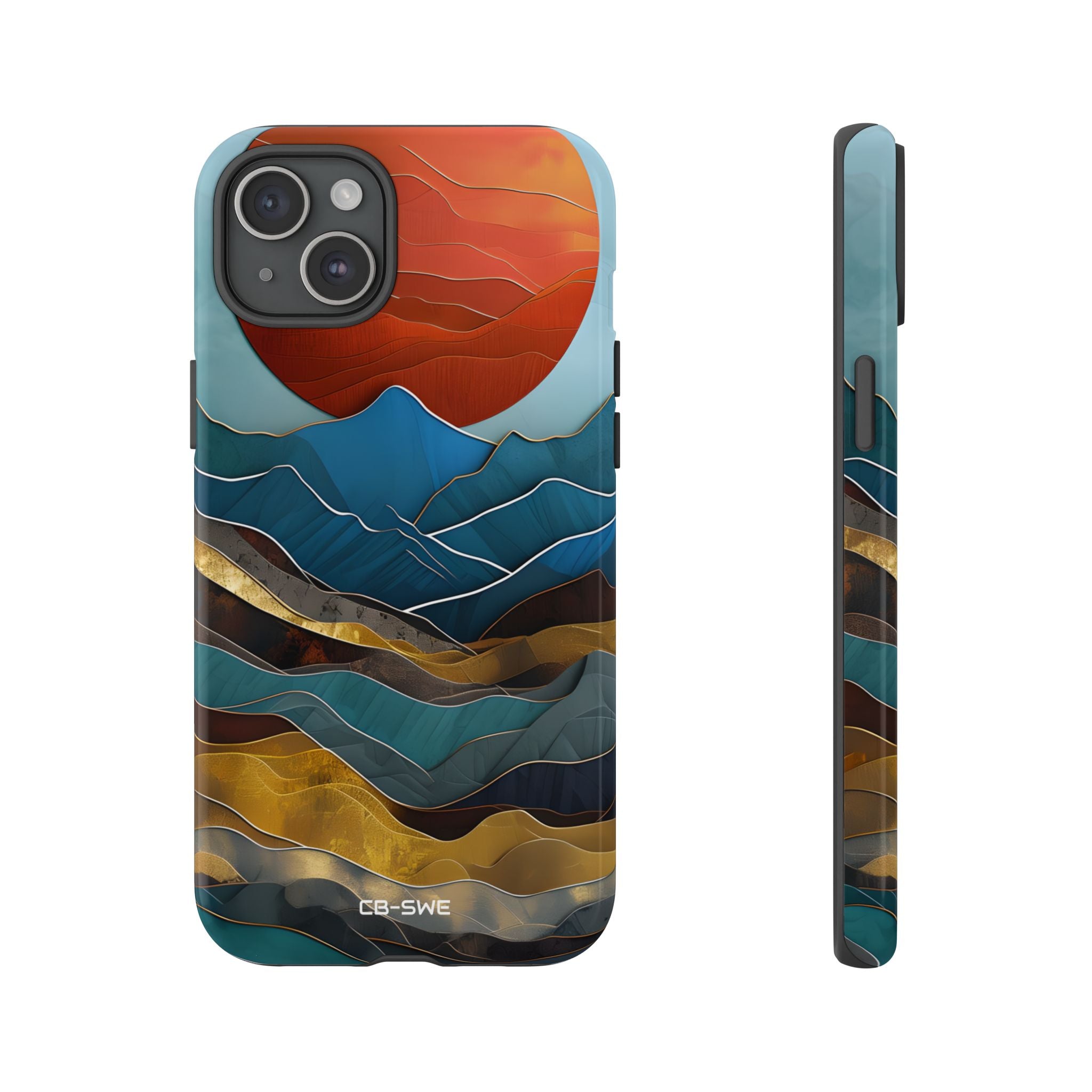 Sunset Geometry Waves - iPhone Case