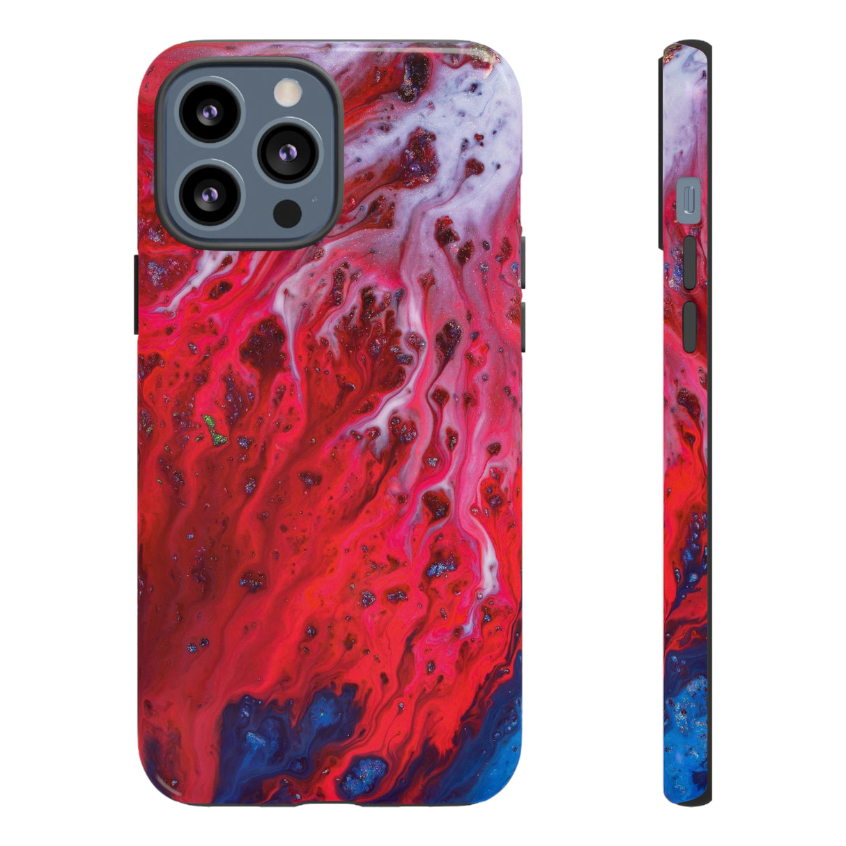 Bright Red Ink Art iPhone Case (Protective) iPhone 13 Pro Max Glossy Phone Case