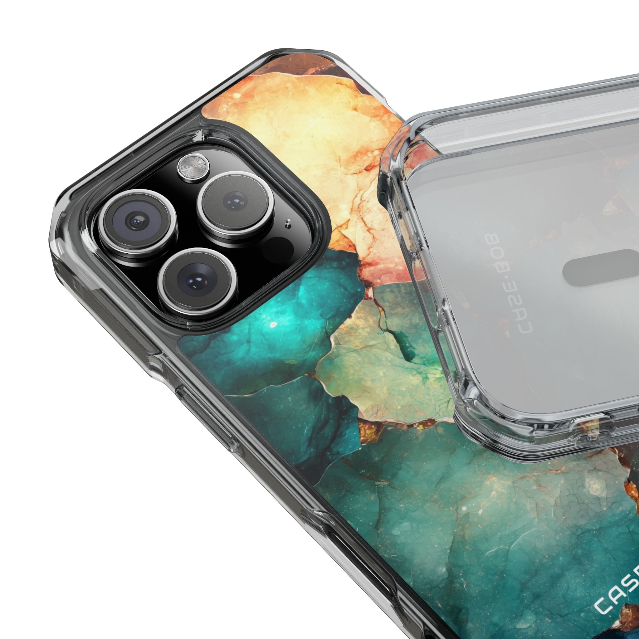 Teal Mosaic Veins iPhone 16 Pro Case - Impact