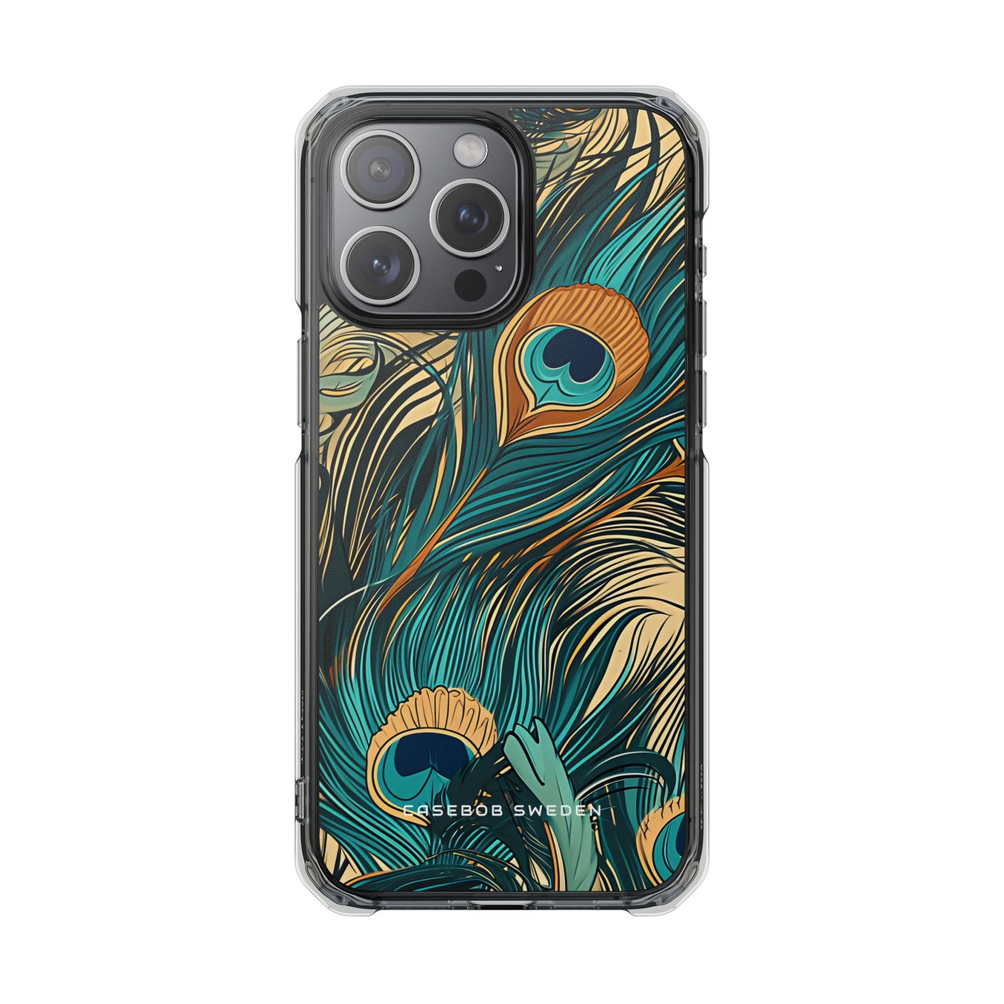 Art Nouveau Peacock Elegance iPhone 15 - Clear Impact Phone Case