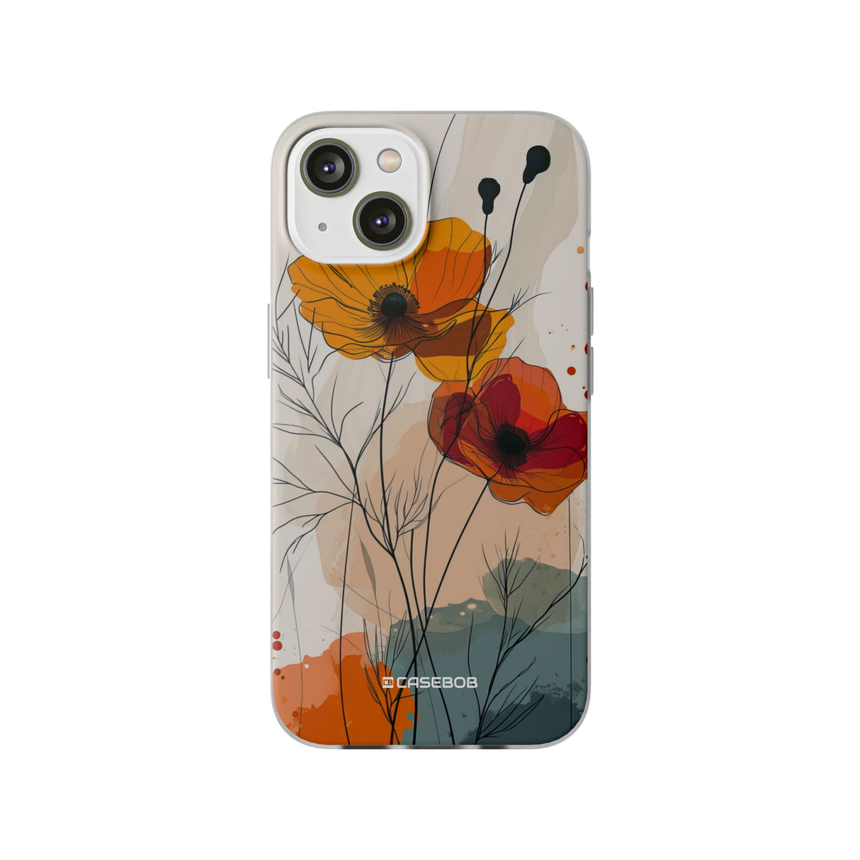 Fiery Floral Abstraction | Flexible Phone Case for iPhone