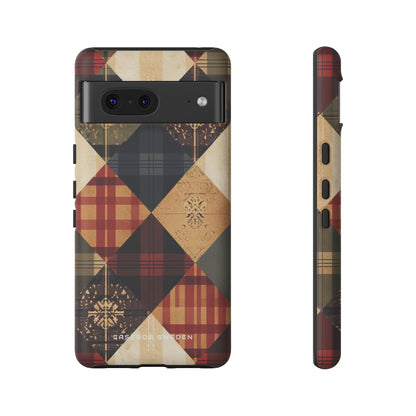 Rustic Geometric Patchwork Harmony Google Pixel 7 - Tough Phone Case