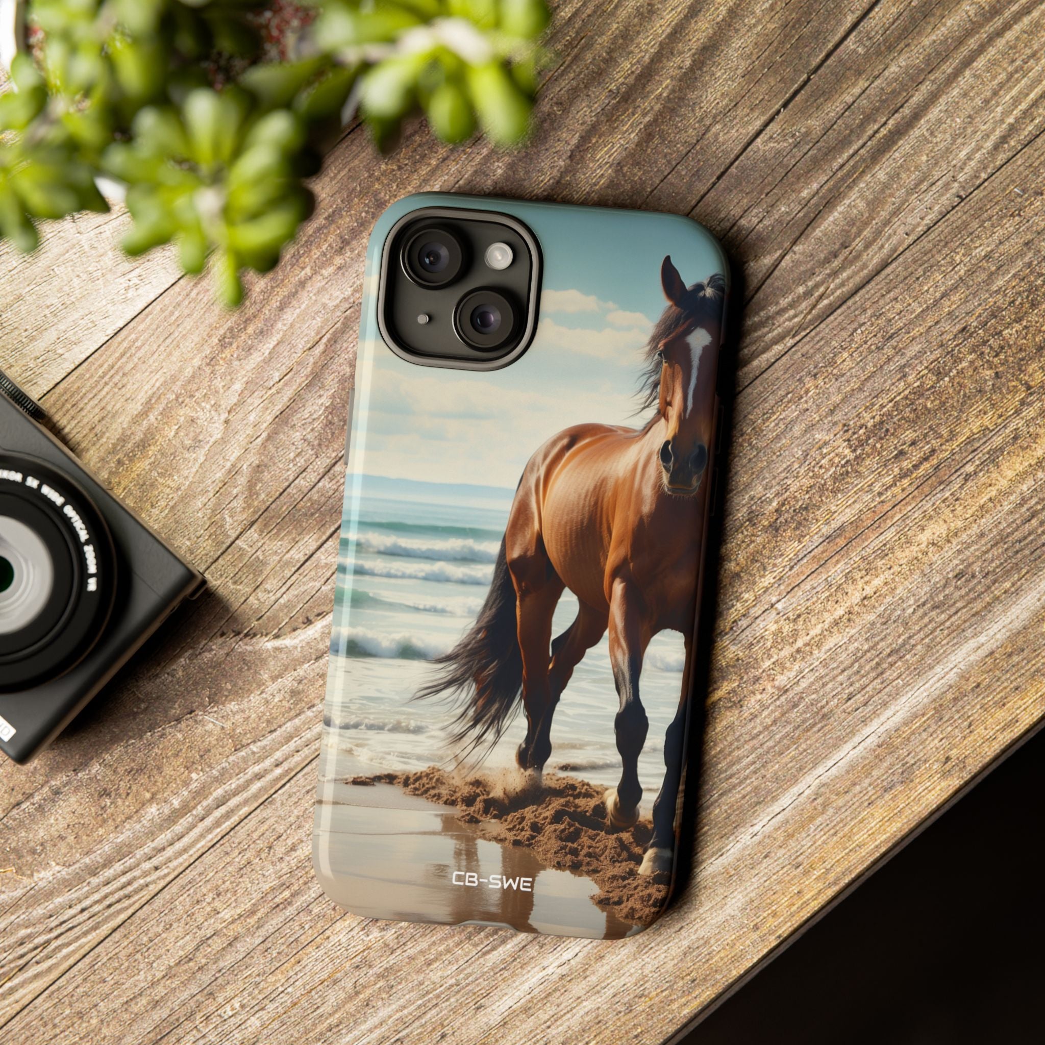 Horse Gallops Shoreline - iPhone Case