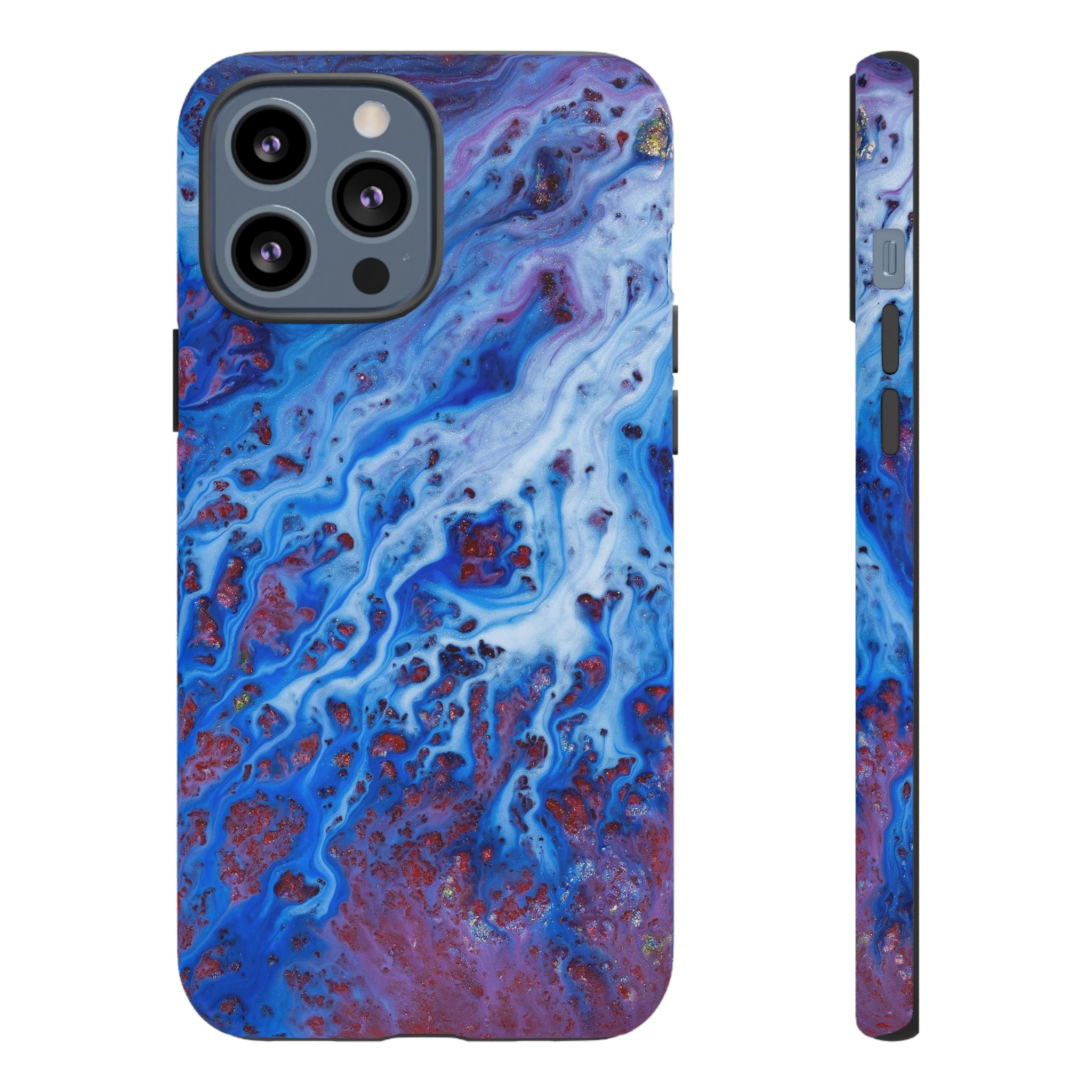 Ice Blue River Ink Art iPhone Case (Protective) iPhone 13 Pro Max Matte Phone Case