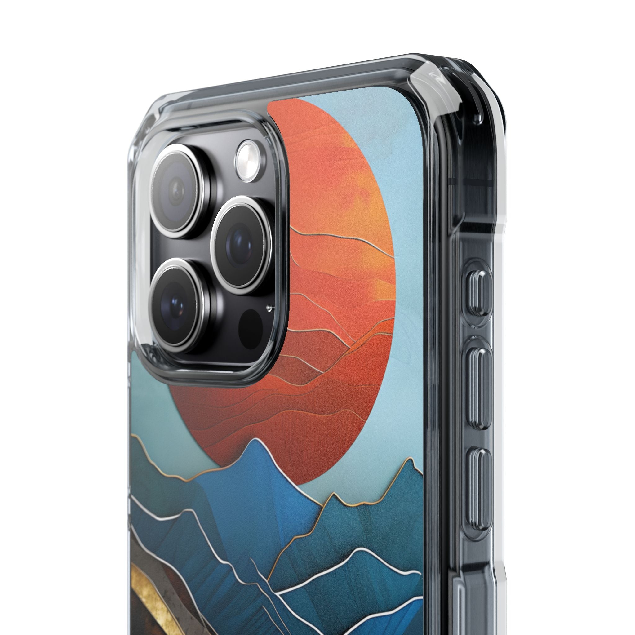 Sunset Geometry Waves iPhone Case - Impact