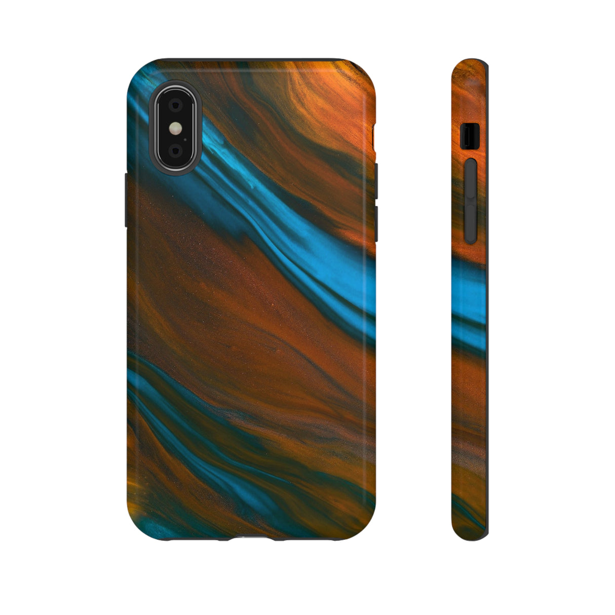 Orange Swipes Ink Art iPhone Case (Protective) iPhone X Glossy Phone Case