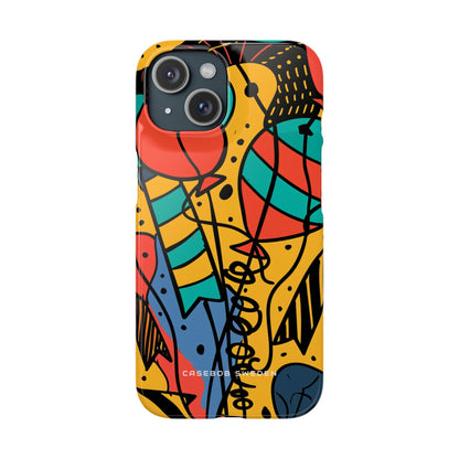 Playful Lines in Motion iPhone 15 - Slim Phone Case