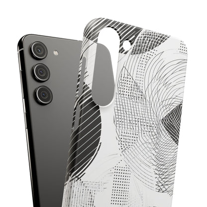 Geometric Monochrome Flow Samsung S23 - Slim Phone Case