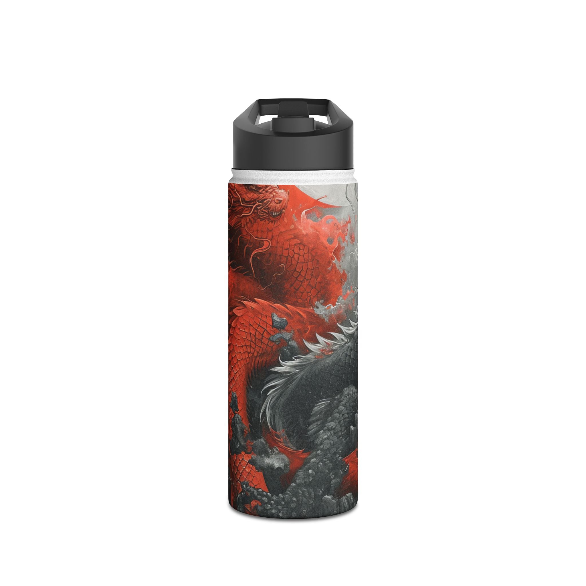 Twin Dragons Dance - Stainless Steel Water Bottle