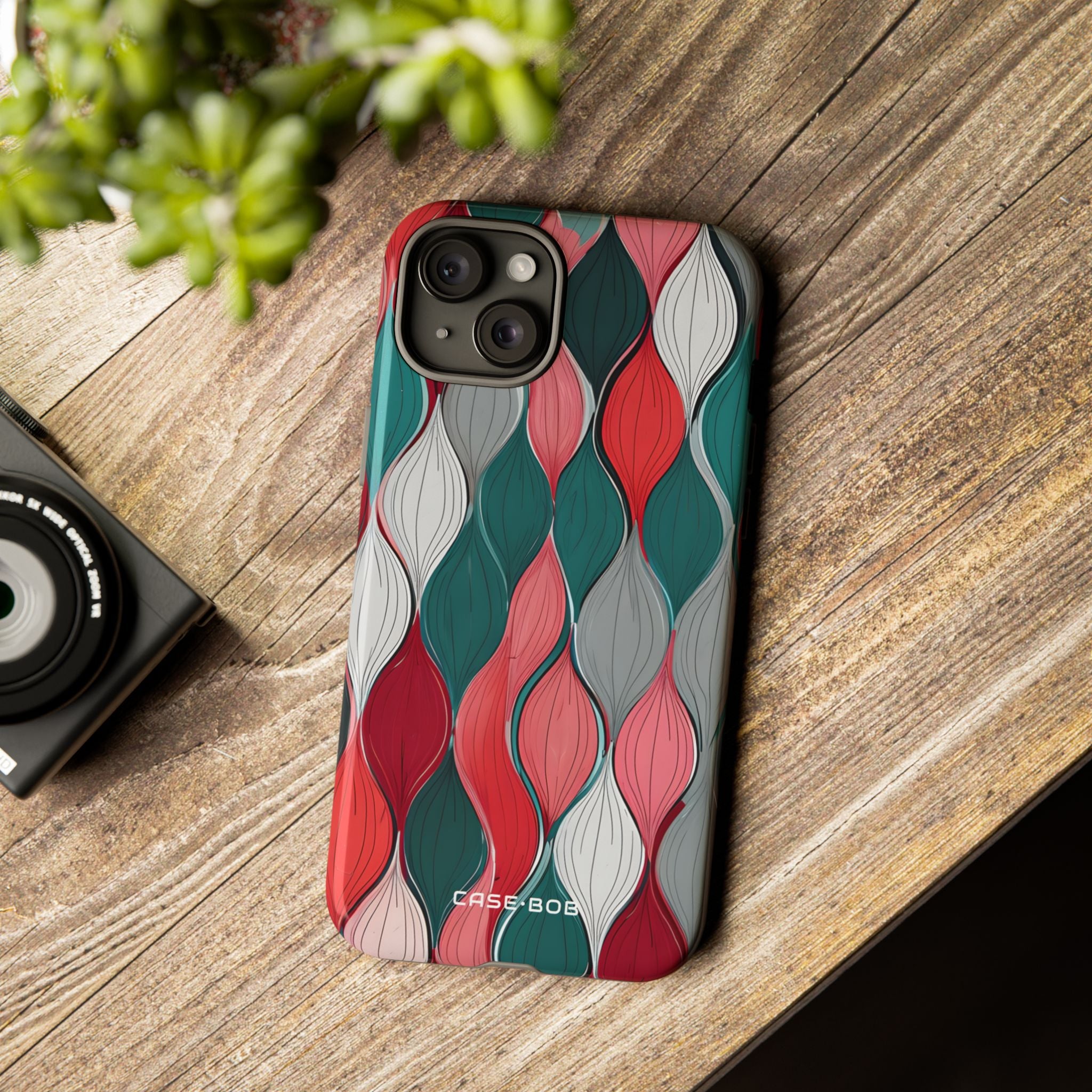 Leaf Cascade Teal iPhone 15 Plus Case - Tough
