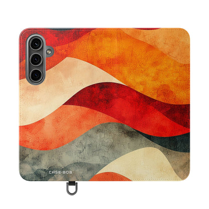 Crimson Ripples - Samsung S24 Plus Case - Wallet