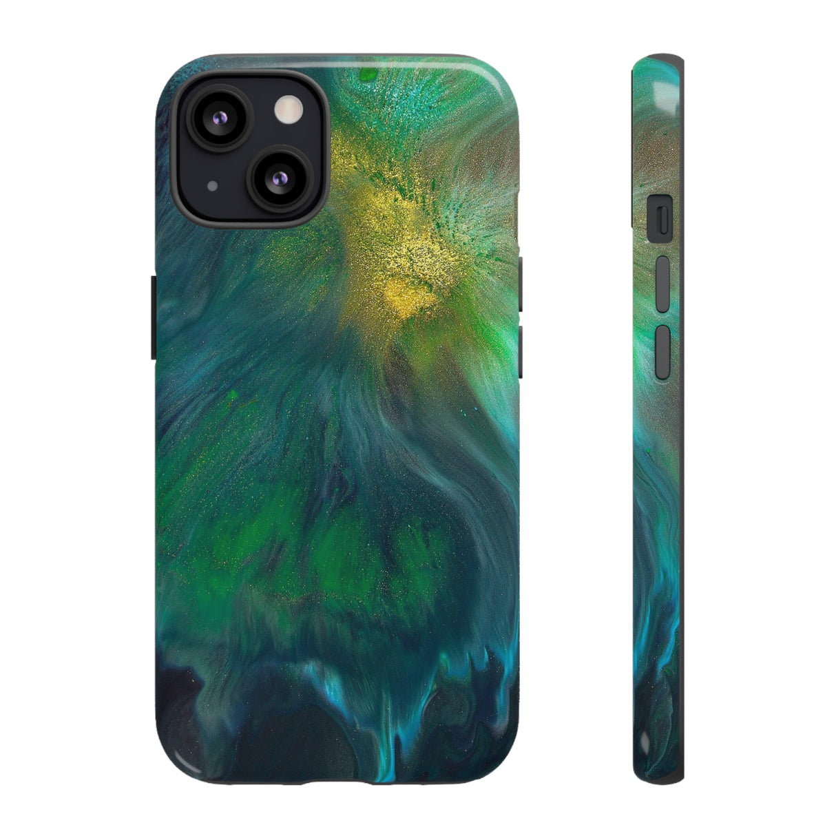 Beryll Green Ink Art iPhone Case (Protective) iPhone 13 Glossy Phone Case