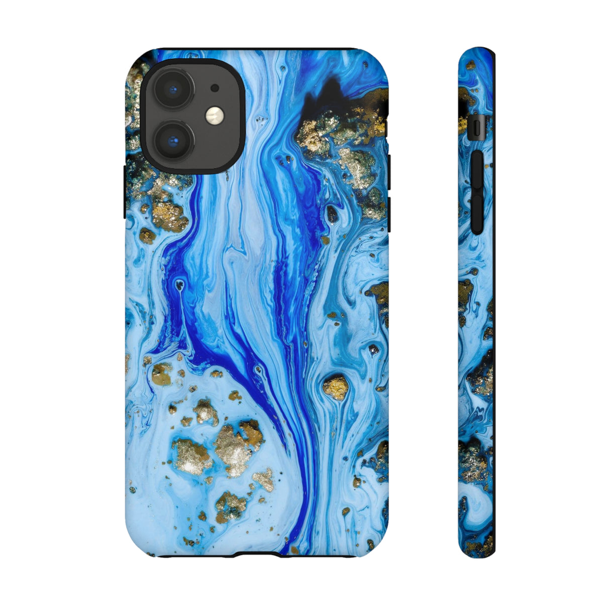 Blue Ice Ink Art iPhone Case (Protective) iPhone 11 Matte Phone Case