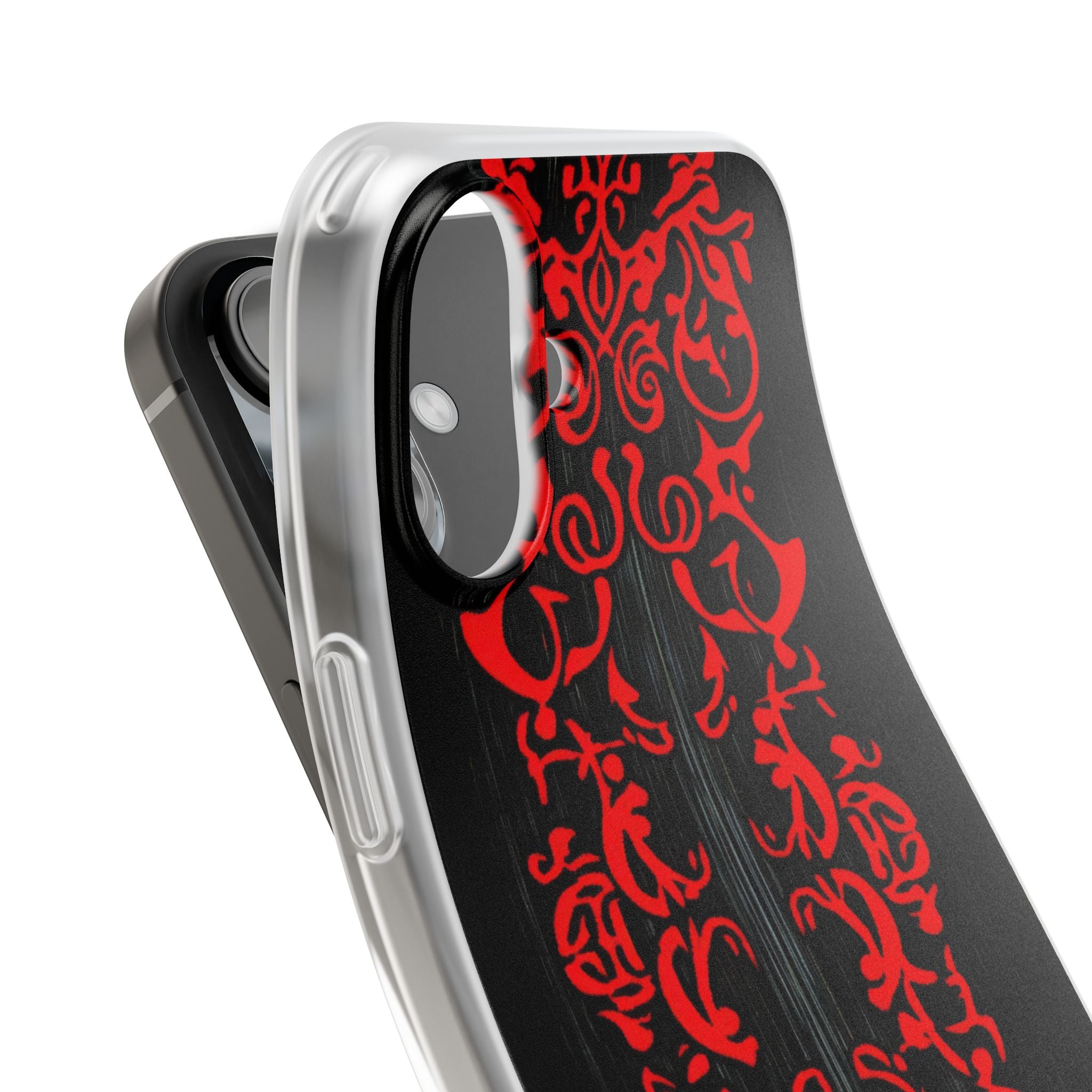 Crimson Spiral iPhone 16 Plus Case - Soft