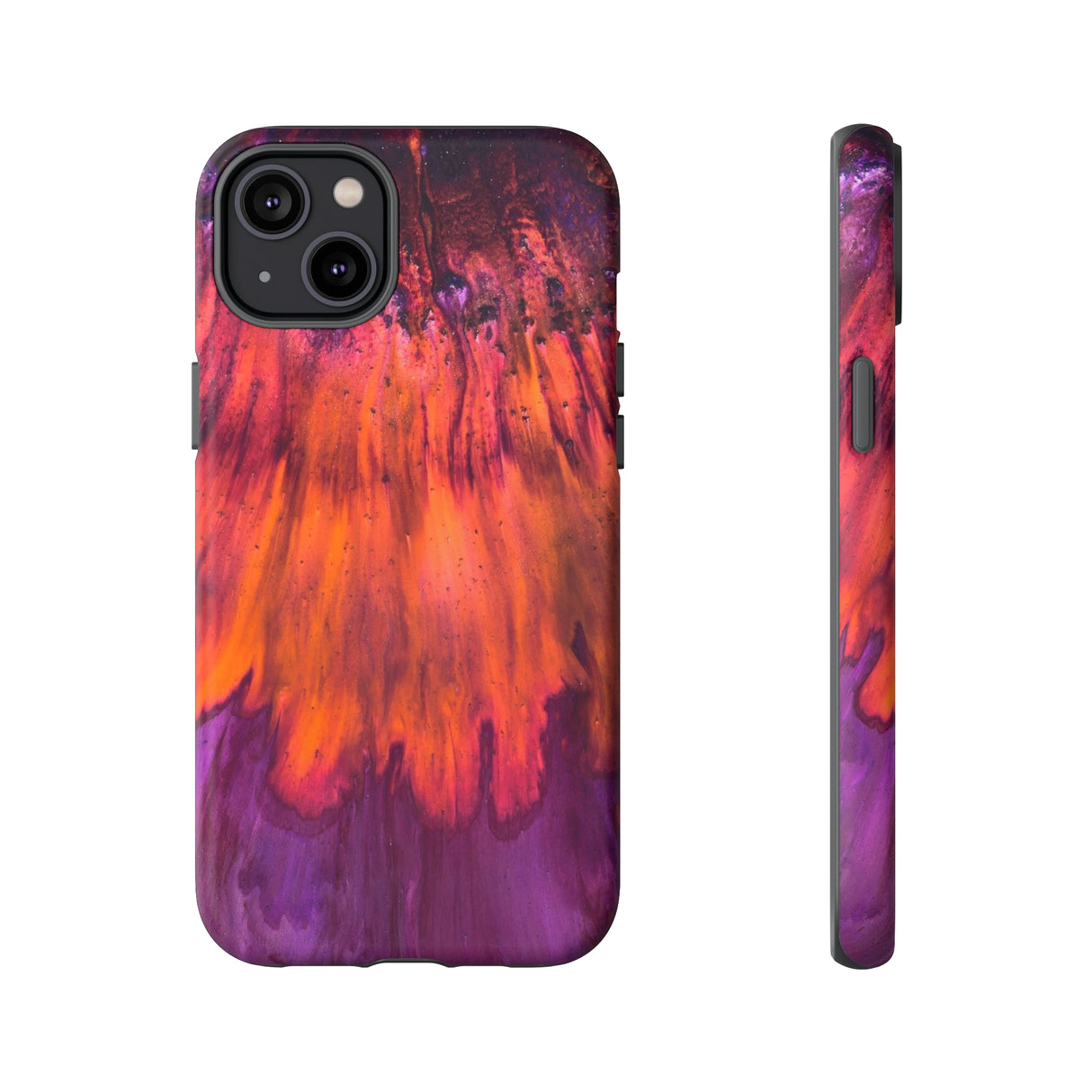 Orange Flow Ink Art iPhone Case (Protective) iPhone 14 Plus Matte Phone Case