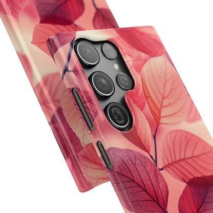 Elegant Pink Leaves Samsung S23 - Slim Phone Case