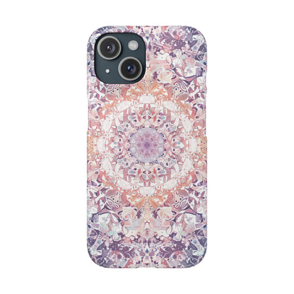 Purple Pink Mandala - Slim iPhone 15 Phone Case