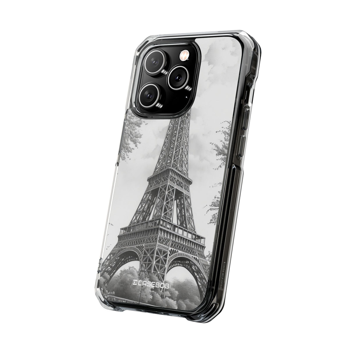 Parisian Monochrome Majesty - Phone Case for iPhone (Clear Impact - Magnetic)