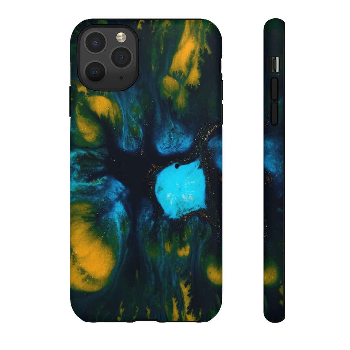 Blue Flower Ink Art iPhone Case (Protective) iPhone 11 Pro Max Matte Phone Case