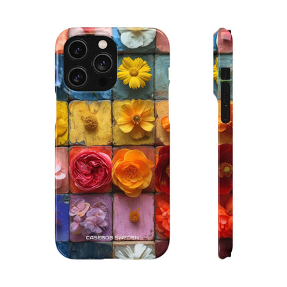 Vibrant Floral Tiles - Slim iPhone 14 Phone Case