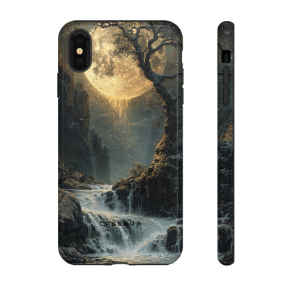 Moonlit Waterfall Silence - Protective Phone Case