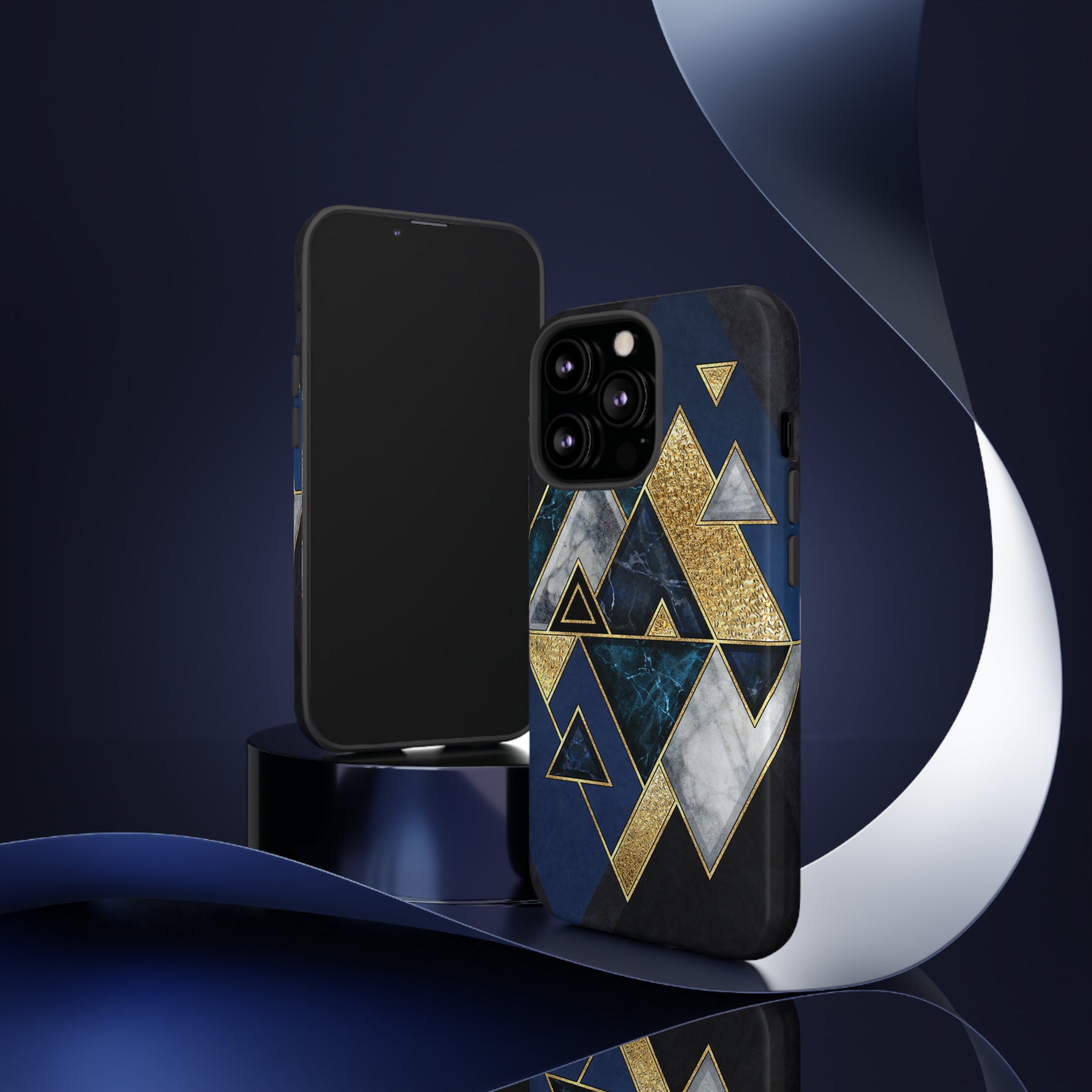 Dark Blue Geometric - Protective Phone Case