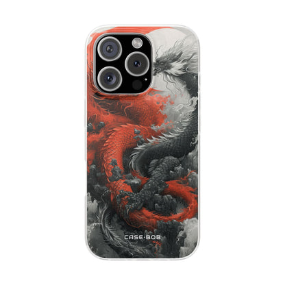 Twin Dragons Crimson iPhone 16 Pro Case - Soft