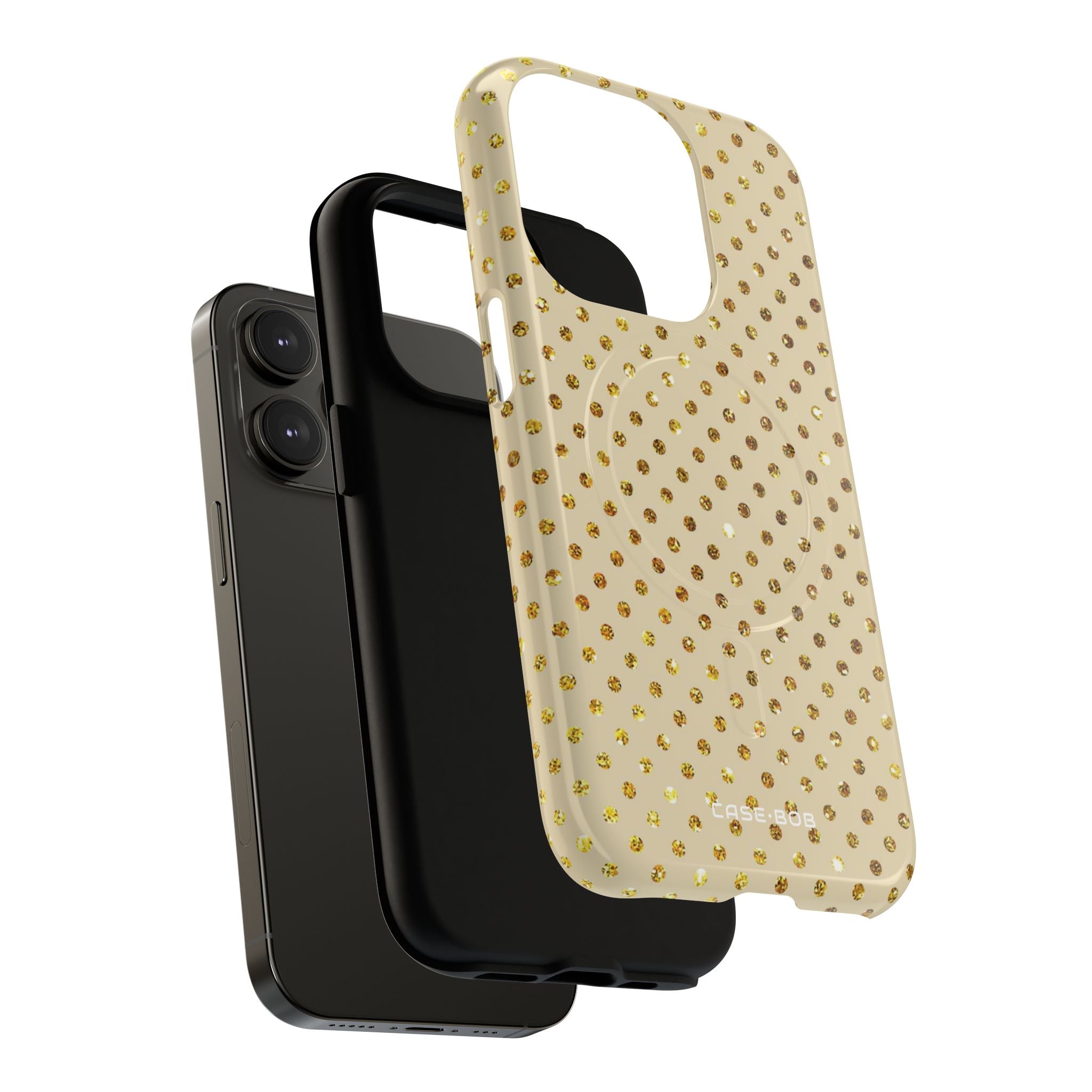 Gold Sparkle Grid iPhone 14 Pro Case - Tough+