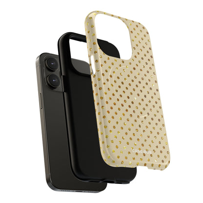 Gold Sparkle Grid iPhone 14 Pro Case - Tough+