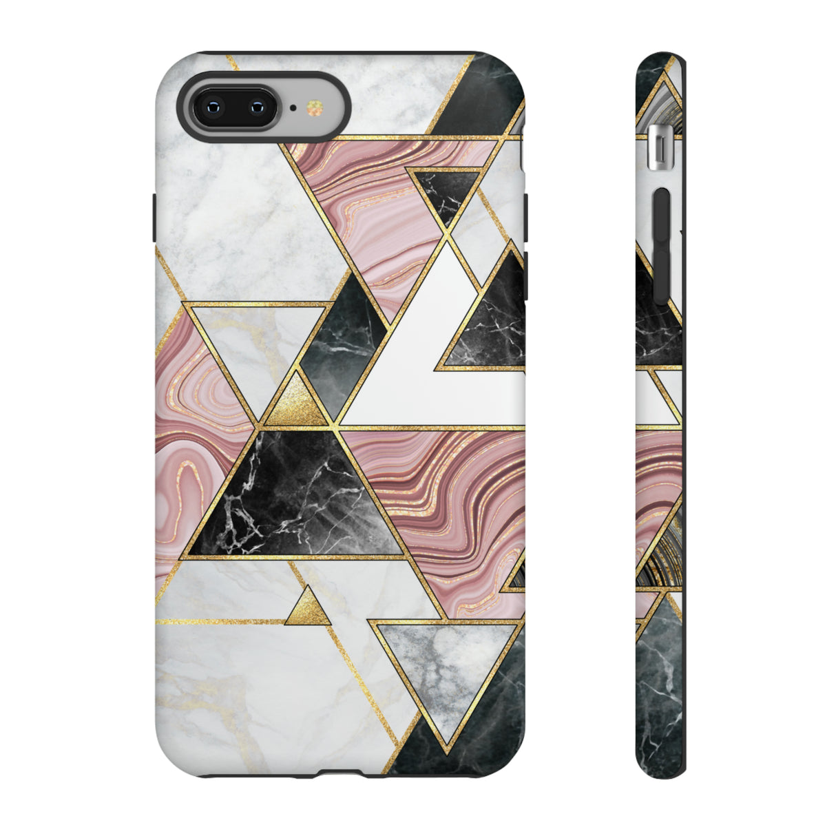 White Pink Mosaic - Protective Phone Case