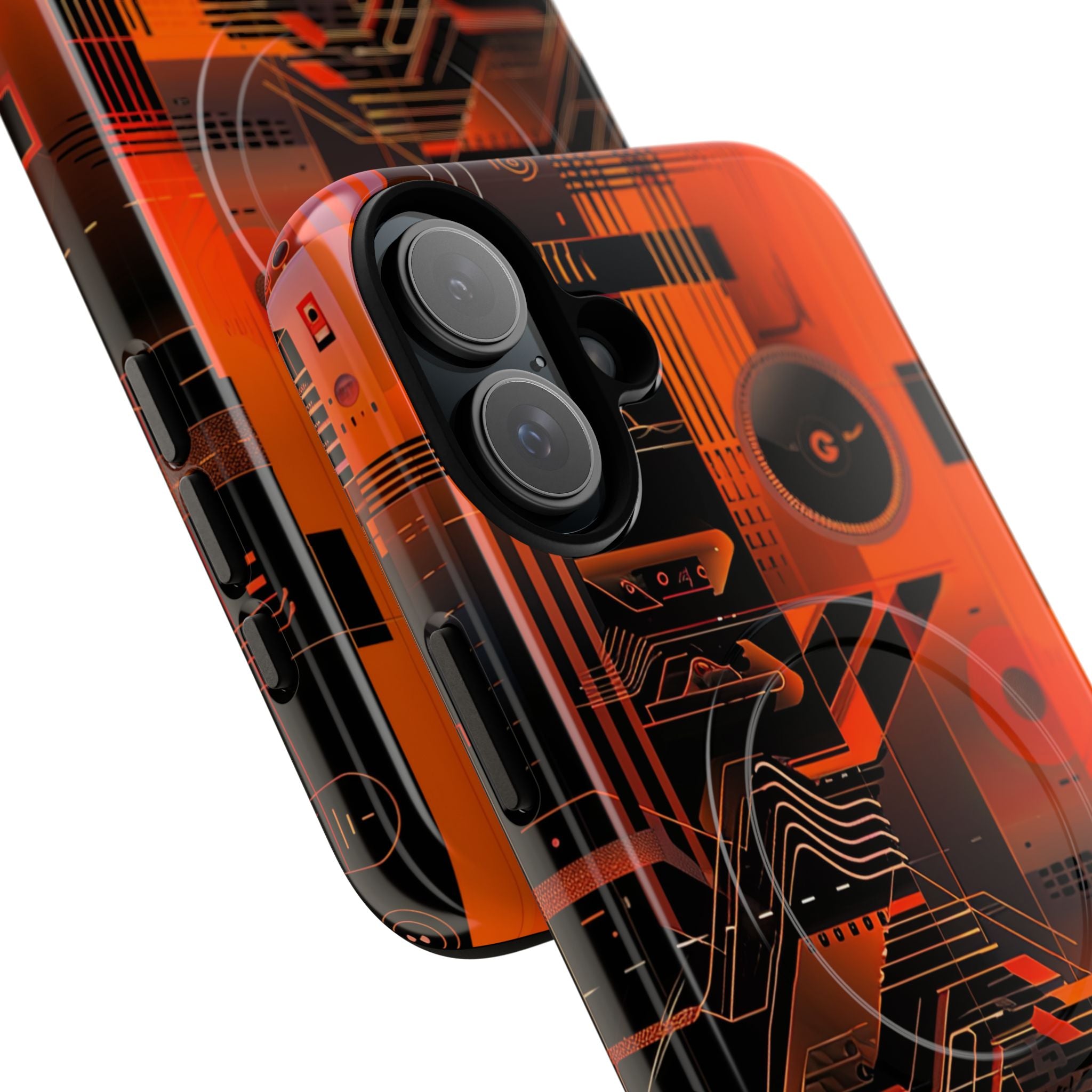 Orange Circuit Dreams iPhone 16 - Tough+