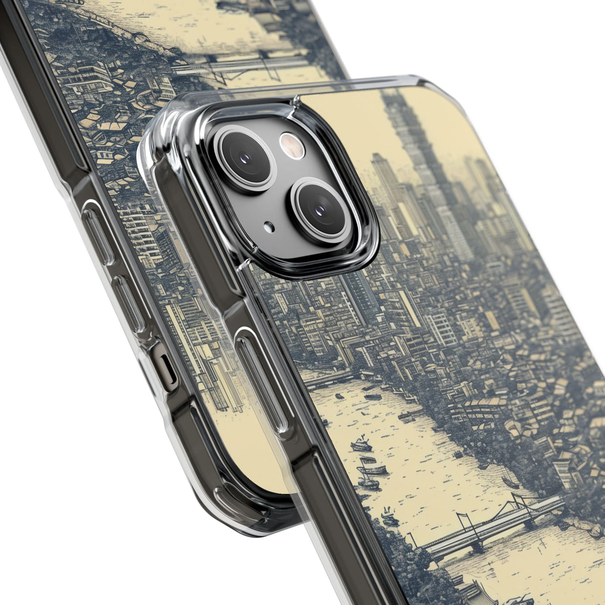 Nostalgic Metropolis - Phone Case for iPhone (Clear Impact - Magnetic)