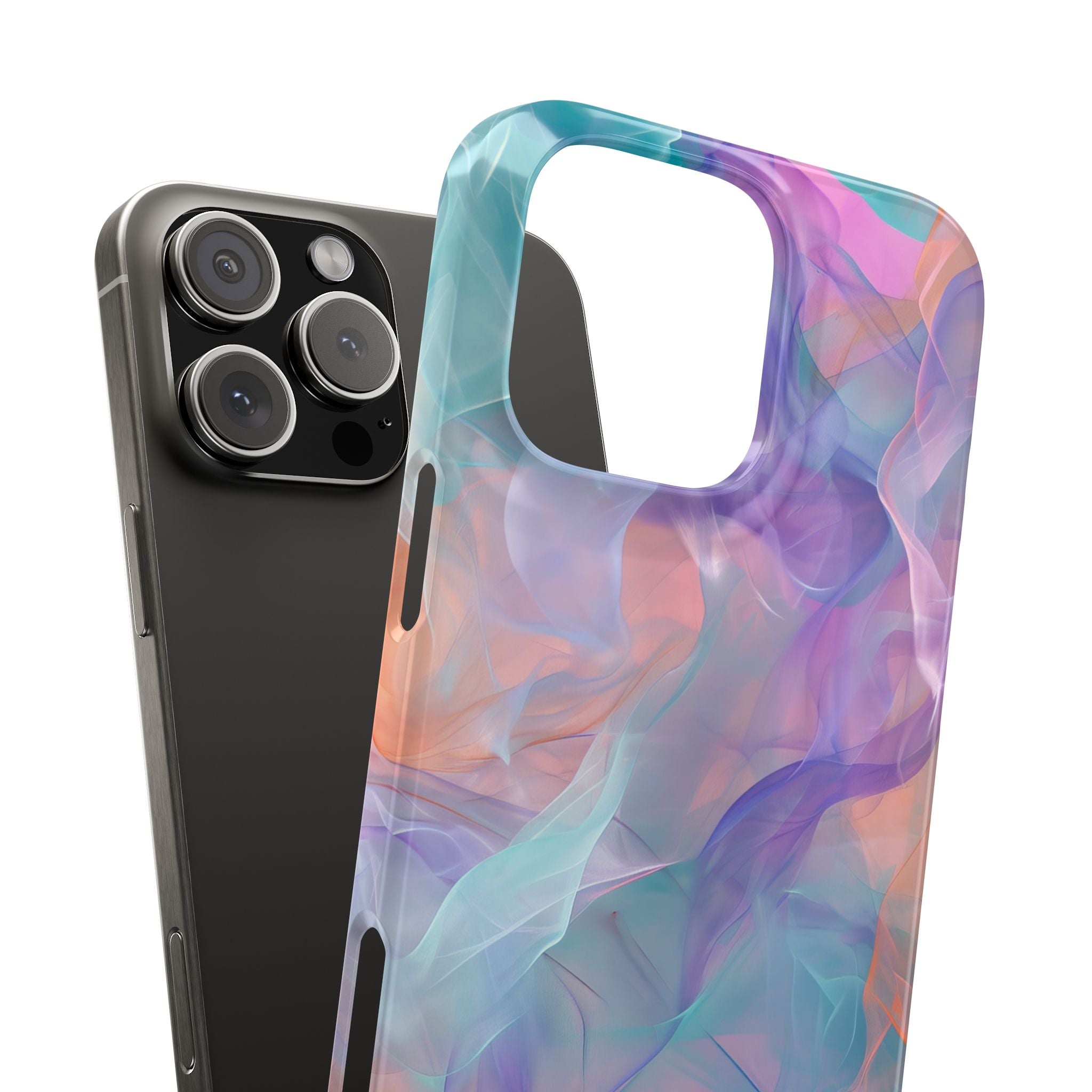 Dreamy Teal Flow - Slim iPhone 16 Phone Case